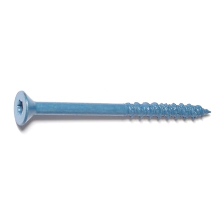 Torquemaster Masonry Screw, 5/16" Dia., Flat, 4 in L, Steel Blue Ruspert, 50 PK 54258
